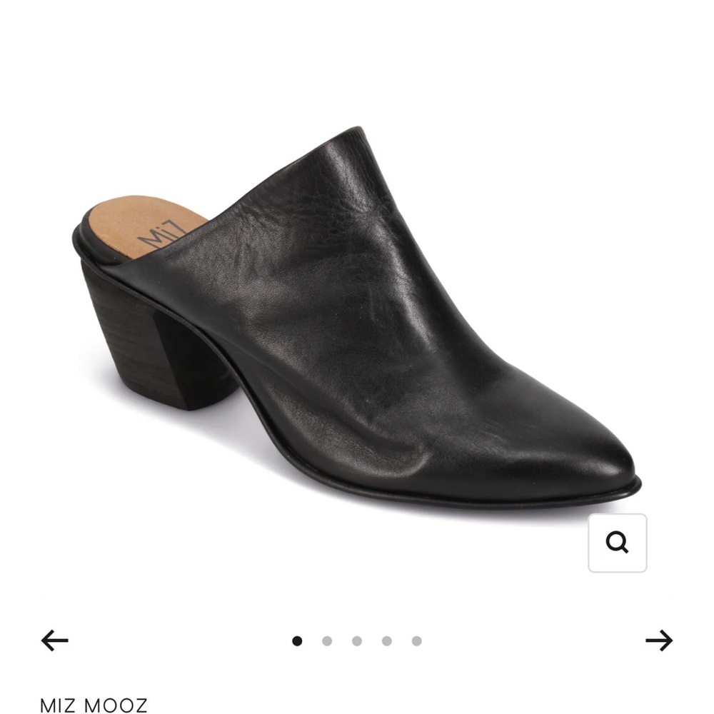 Miz Mooz Black Leather Mules